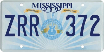 MS license plate ZRR372