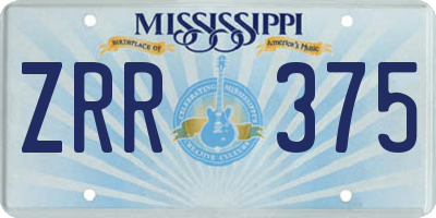 MS license plate ZRR375