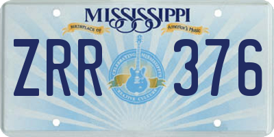 MS license plate ZRR376