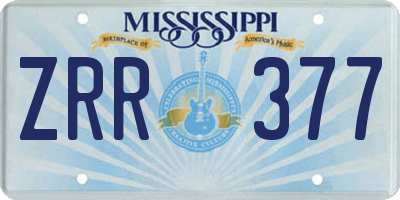 MS license plate ZRR377