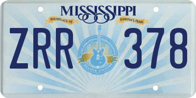 MS license plate ZRR378
