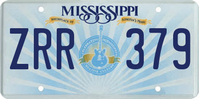 MS license plate ZRR379