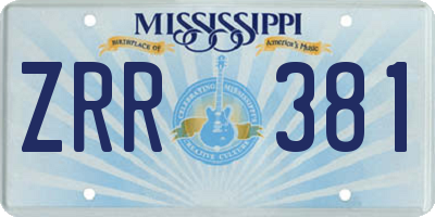 MS license plate ZRR381