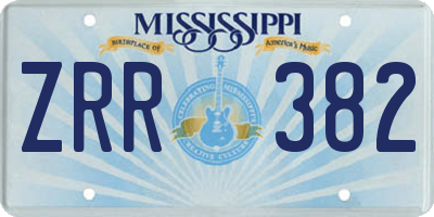 MS license plate ZRR382