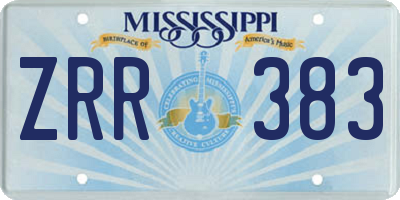 MS license plate ZRR383