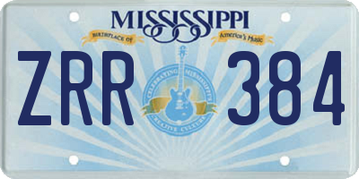 MS license plate ZRR384