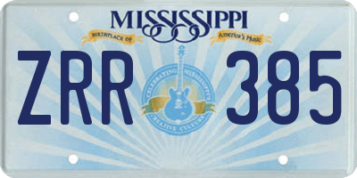 MS license plate ZRR385