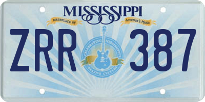 MS license plate ZRR387