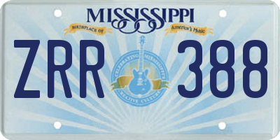 MS license plate ZRR388