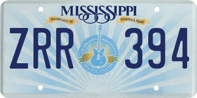 MS license plate ZRR394