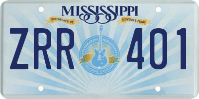 MS license plate ZRR401