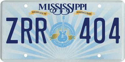 MS license plate ZRR404