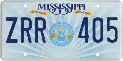 MS license plate ZRR405