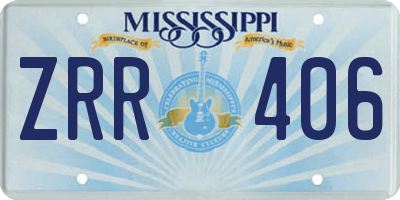 MS license plate ZRR406