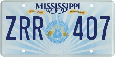 MS license plate ZRR407