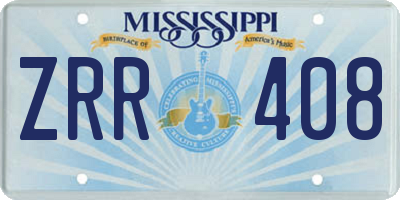MS license plate ZRR408
