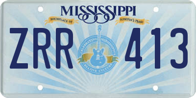 MS license plate ZRR413