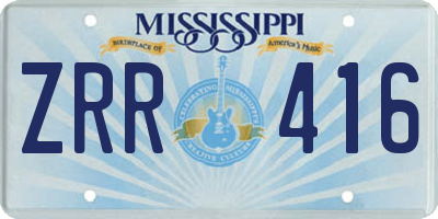 MS license plate ZRR416