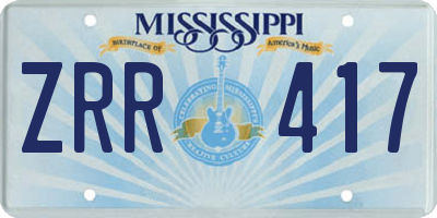 MS license plate ZRR417