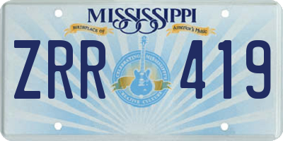 MS license plate ZRR419