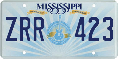 MS license plate ZRR423