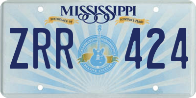 MS license plate ZRR424
