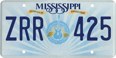 MS license plate ZRR425