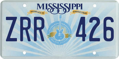 MS license plate ZRR426