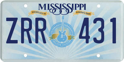MS license plate ZRR431