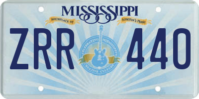 MS license plate ZRR440