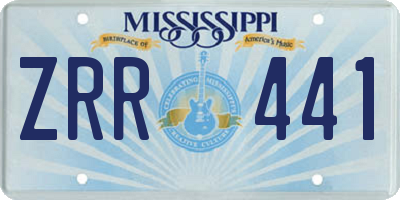 MS license plate ZRR441
