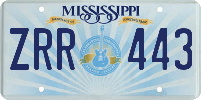MS license plate ZRR443