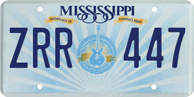 MS license plate ZRR447