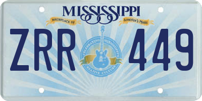 MS license plate ZRR449