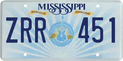 MS license plate ZRR451