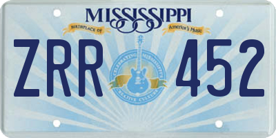 MS license plate ZRR452