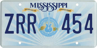 MS license plate ZRR454