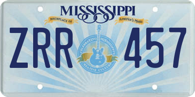MS license plate ZRR457