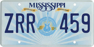 MS license plate ZRR459