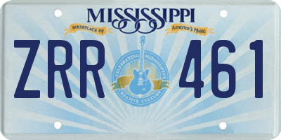 MS license plate ZRR461