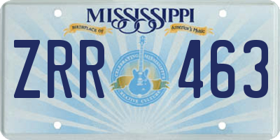 MS license plate ZRR463