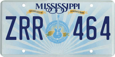 MS license plate ZRR464