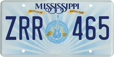 MS license plate ZRR465