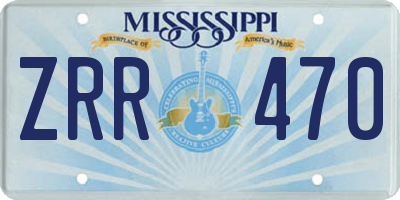 MS license plate ZRR470