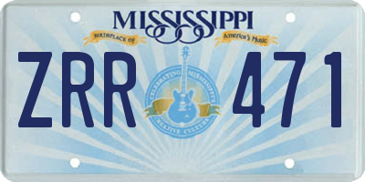 MS license plate ZRR471