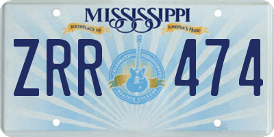 MS license plate ZRR474
