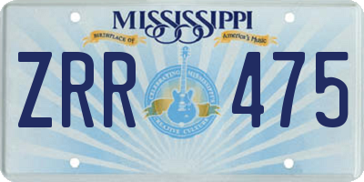 MS license plate ZRR475