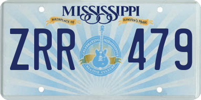 MS license plate ZRR479