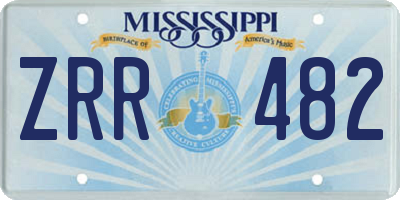 MS license plate ZRR482