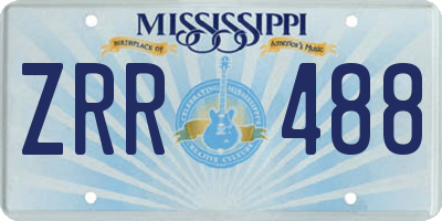 MS license plate ZRR488
